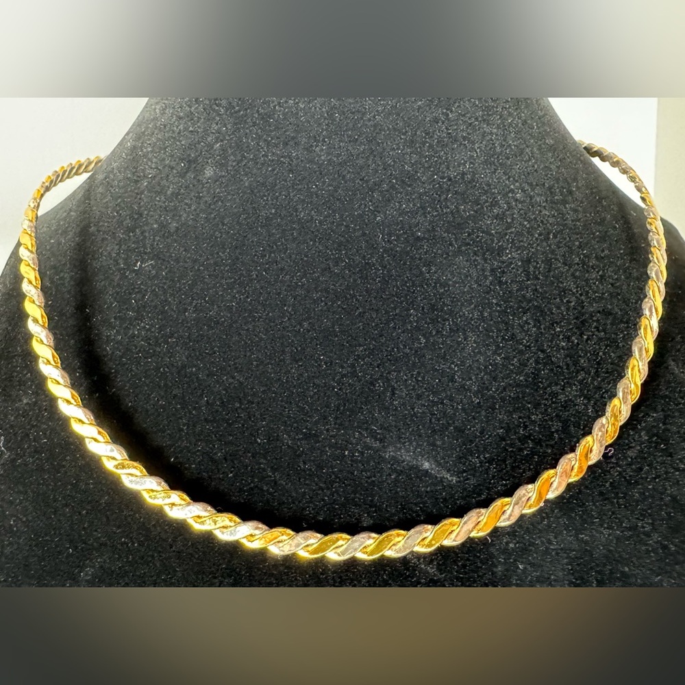 Signed Best Jewelry Company Mixed Metal Braided Choker